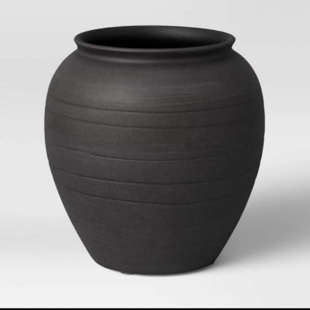 Charcoal Rustic Earthenware Vase from Threshold